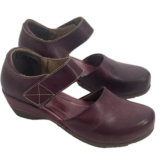 (Z3) Spring Step L'Artiste Gloss,Mary Jane Stiletto Clogs, Leather Burgundy,40/9 - Picture 2 of 12